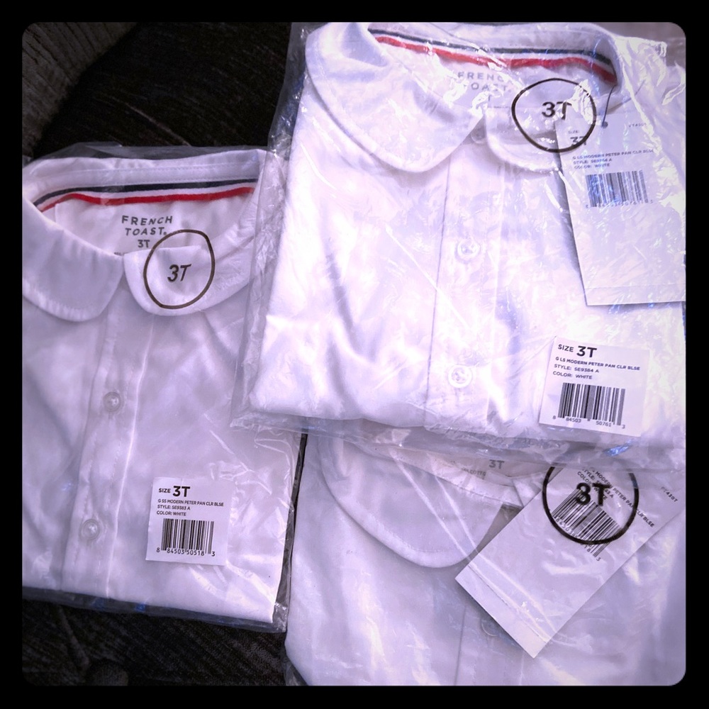 Toddler uniform shirts ($13 for all 3 blouses)